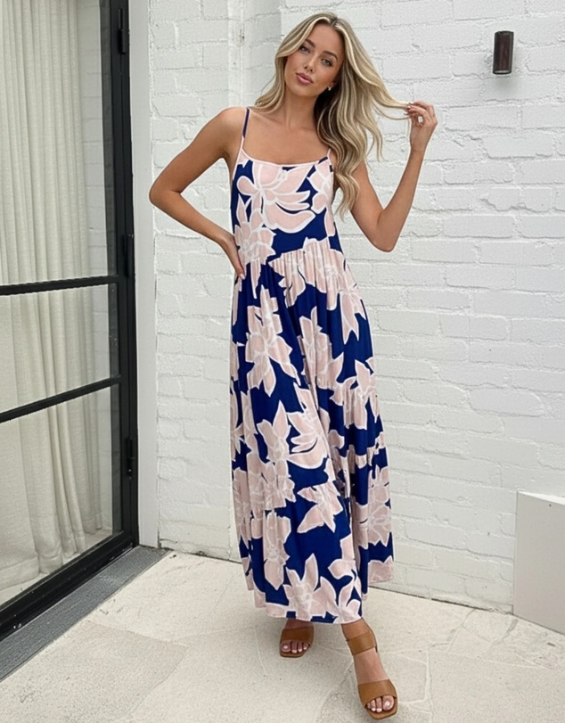 Esther & Co - Khalis Dress - Navy Floral