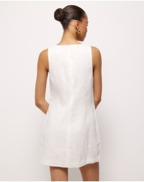 AERE - Fiora Linen Resin Trim Shift Dress