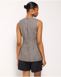 AERE - Isla Linen Gingham Vest
