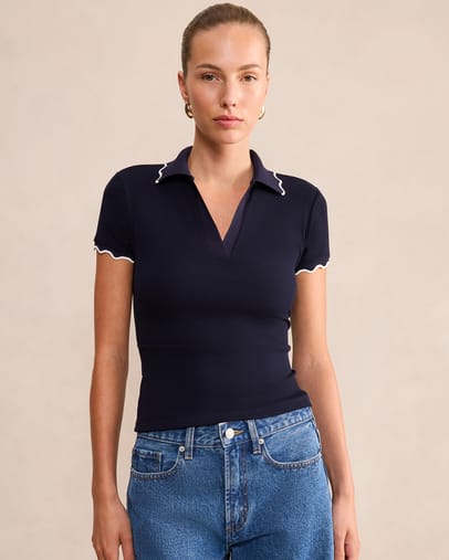 Navy  &  Porcelain