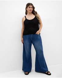 City Chic - Sarah Crochet Knit Top