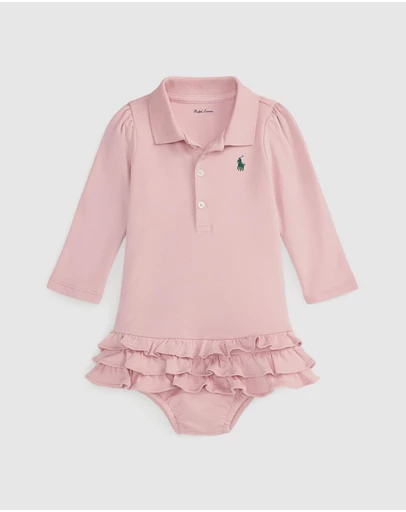 Polo Ralph Lauren - Ruffled Soft Cotton Polo Dress & Bloomers - Babies