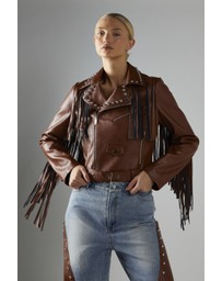 Glamorous - PU Fringe Jacket