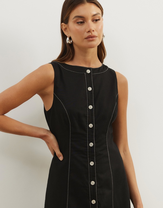 Atmos&Here - Cara Contrast Bind Midi Dress