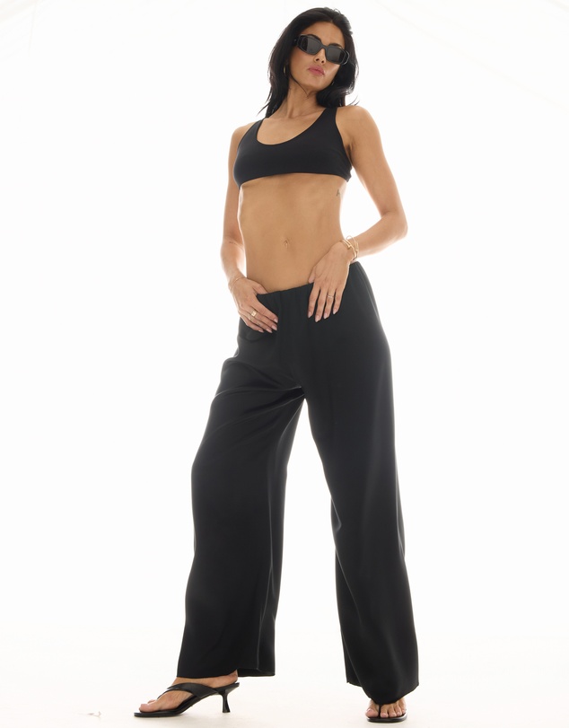 THE TALES - Waterfall Waist Satin Pants