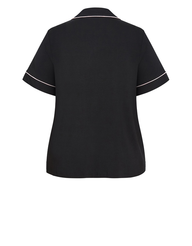 City Chic - Plus size Signature Pyjama Shirt - black