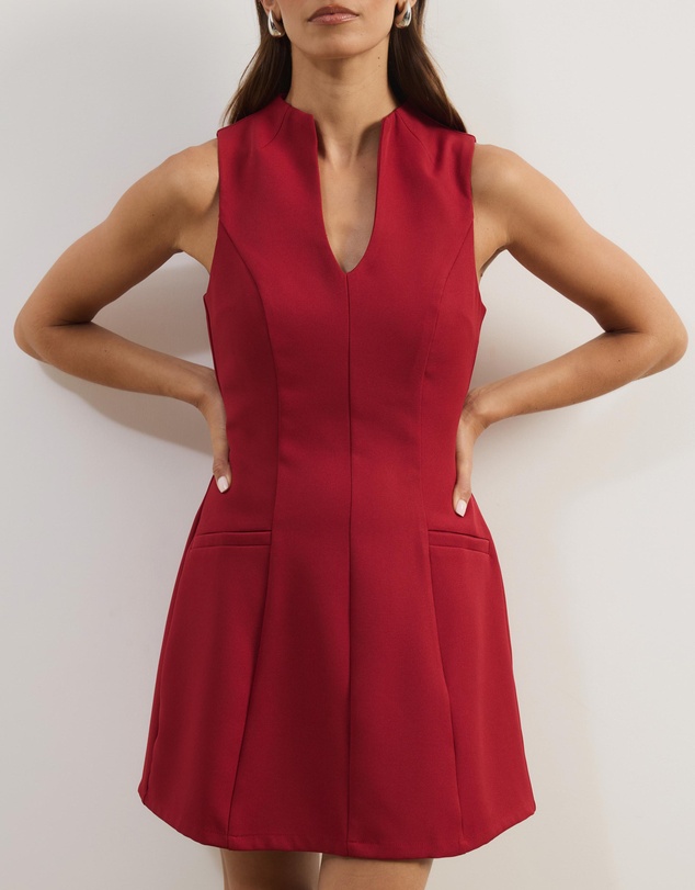Atmos&Here - Shay Suiting V-Neck Mini Dress