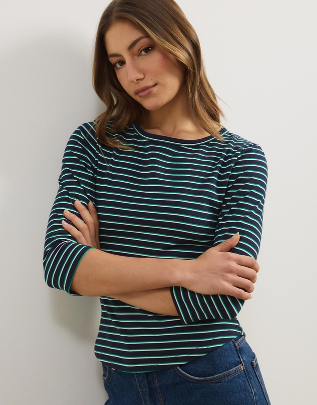 Atmos&Here - Layla 3/4 Sleeve Stripe Tee