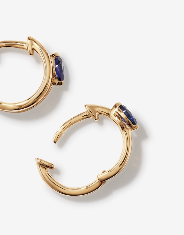Michael Hill - Marquise-Cut Created Sapphire Wrap Earrings in 10kt Yellow Gold