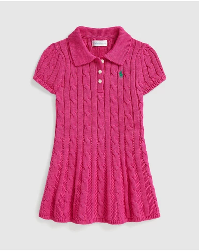 Polo Ralph Lauren - Cable-Knit Cotton Polo Sweater Dress - Babies
