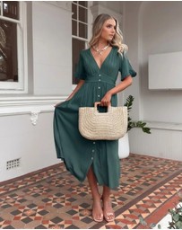Esther & Co - Korbela Dress - Deep Green