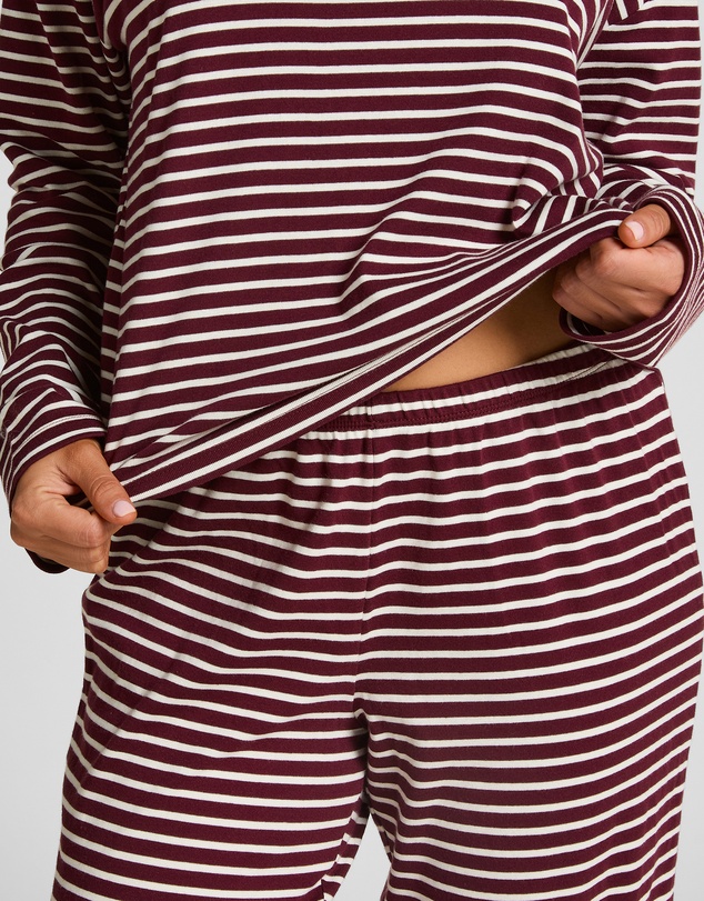Hunkemoller - Long Sleeve Cotton Jersey Stripe PJ Set