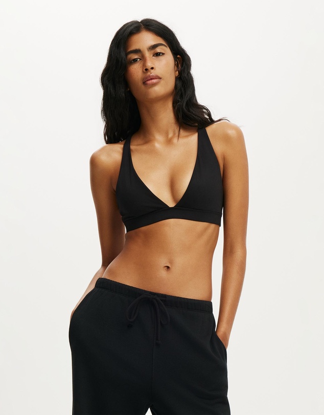 Cotton On Body Active - Ultra Soft Deep Plunge Cross Back Crop