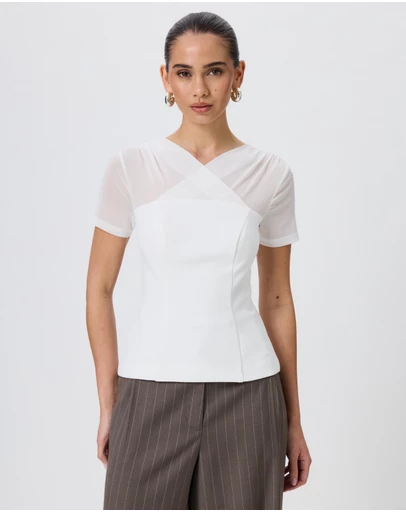 Tussah - Olivia V-Neck Crepe Top