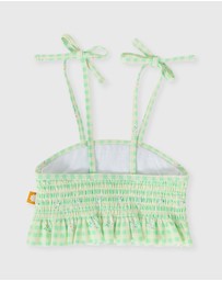 Goldie + Ace - Gingham Daisy Shirred Bikini Top - Babies-Kids