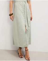 The Fated - Claudia Linen Blend Midi Dress