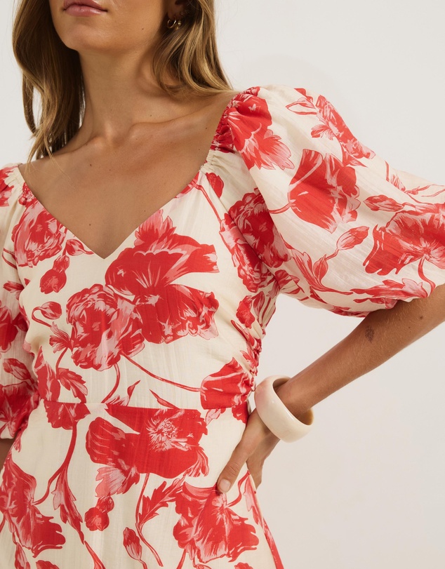 Atmos&Here - Kora Puff Sleeve Cotton Poplin Mini Dress