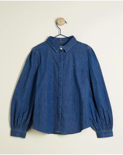 Tommy Hilfiger - Puff Sleeve Regular Denim Shirt - Teens