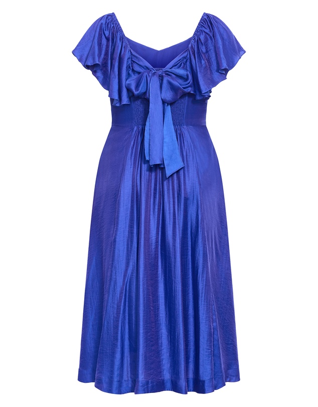 City Chic - Plus size Sherry Tie-Back Dress - cerulean