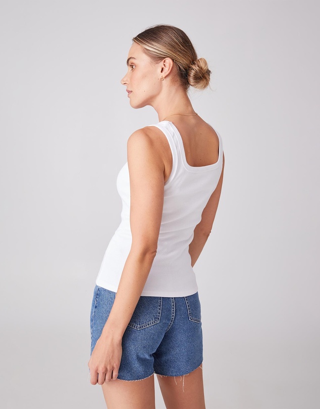 Ceres Life - Zaeli Contour Rib Square Neck Tank
