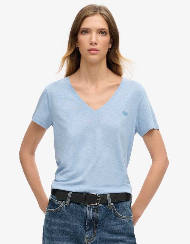 Superdry - Studios Slub Embroidered Vee Tee