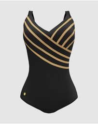 Leonisa - 3D Stripes Padded Cup Shaping Swimsuit
