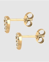 Elli Jewelry - Earrings Stud Crystal Heart 925 Sterling Silver Gold-Plated