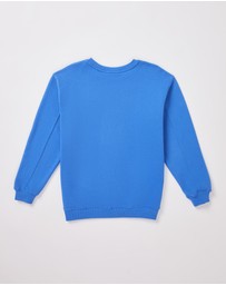 Subtitled - Teen Girls Oversized Wave Origin Fleece Crew Neck Jumper