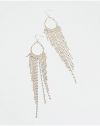 Lovisa - Silver Diamante Fringe Drop Earrings