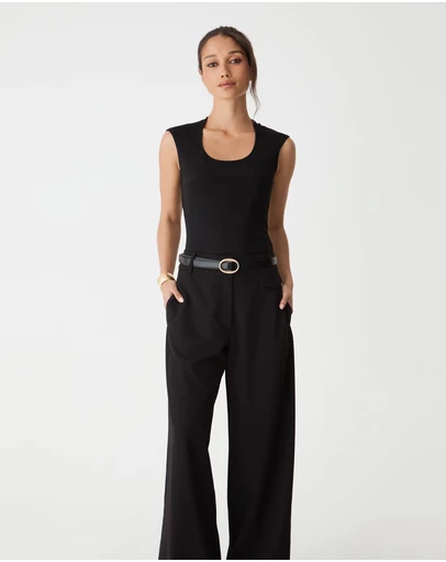 Forcast - Soho Rounded Square Neck Top