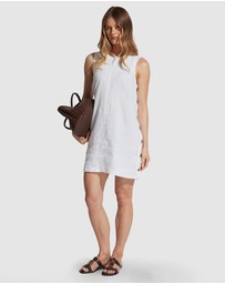 Decjuba - Belle Button Linen Mini Dress