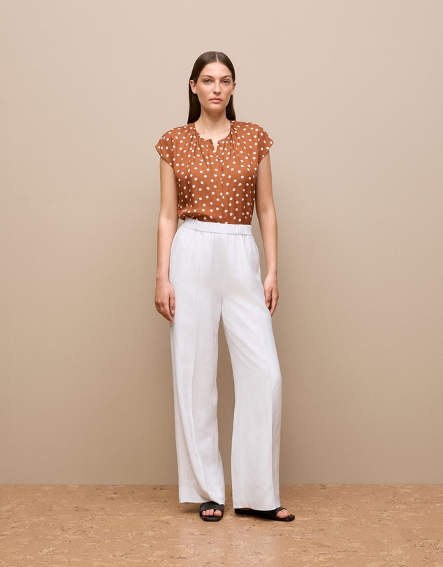 Trenery - Spot Modal Cap Sleeve Blouse in Burnt Orange