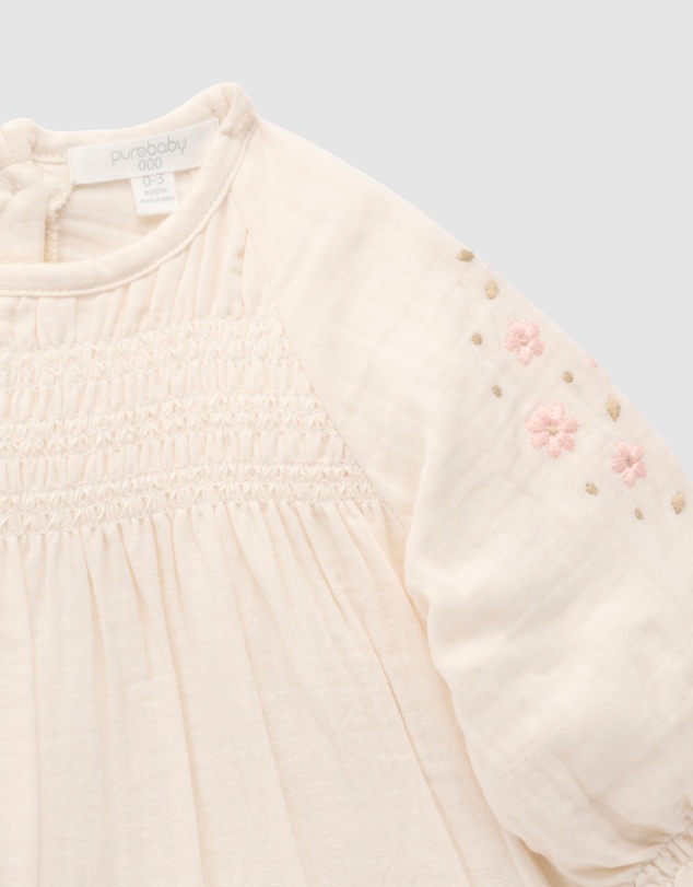 Purebaby - Embroidered Blouse- Kids-Babies