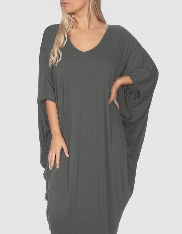 B Free Intimate Apparel - Bamboo V Neck Draped Dress