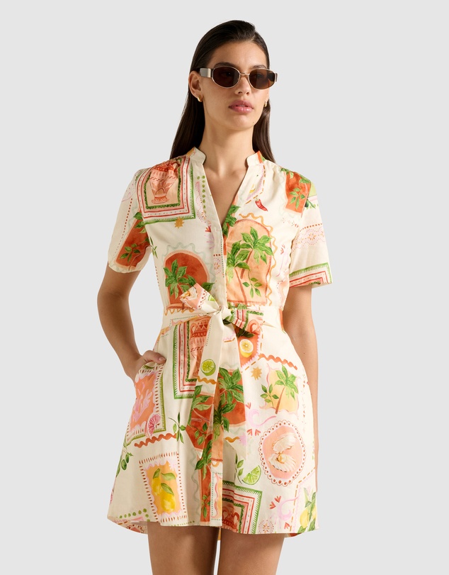 Forever New - Veyda Shirt Linen Mini Dress