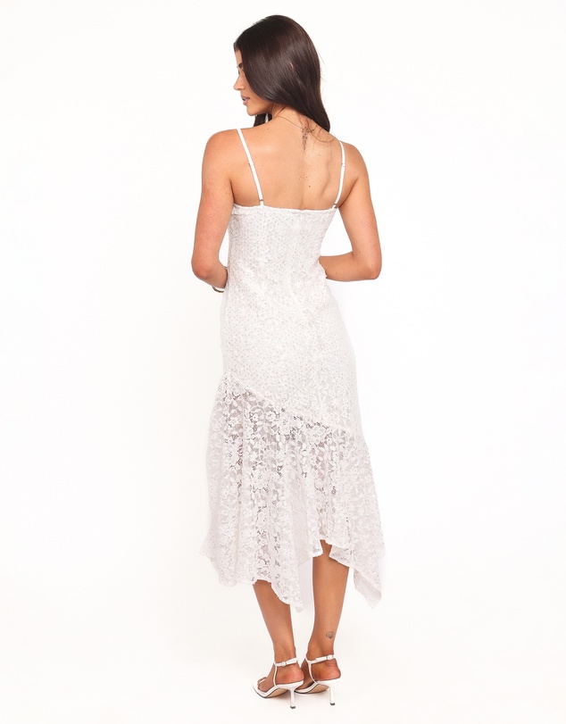 Petal & Pup - Lorde Midi Dress - White Lace Sequin