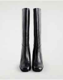 COS - Heeled Leather Knee Boots - Women's