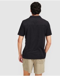 Vacay Swimwear - Black Terry Polo