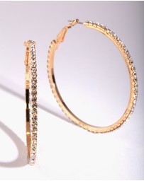 Lovisa - Mixed Size Gold Diamante Hoop Pack
