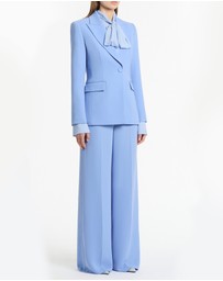 Carla Zampatti - Cornflower Crepe Long Line Jacket