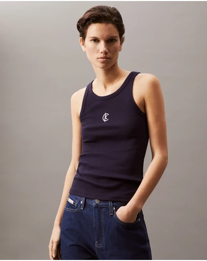 Calvin Klein Jeans - Ribbed Cotton Logo Tank Top