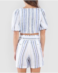 Amelius - Zanci Stripe Linen Crop Top