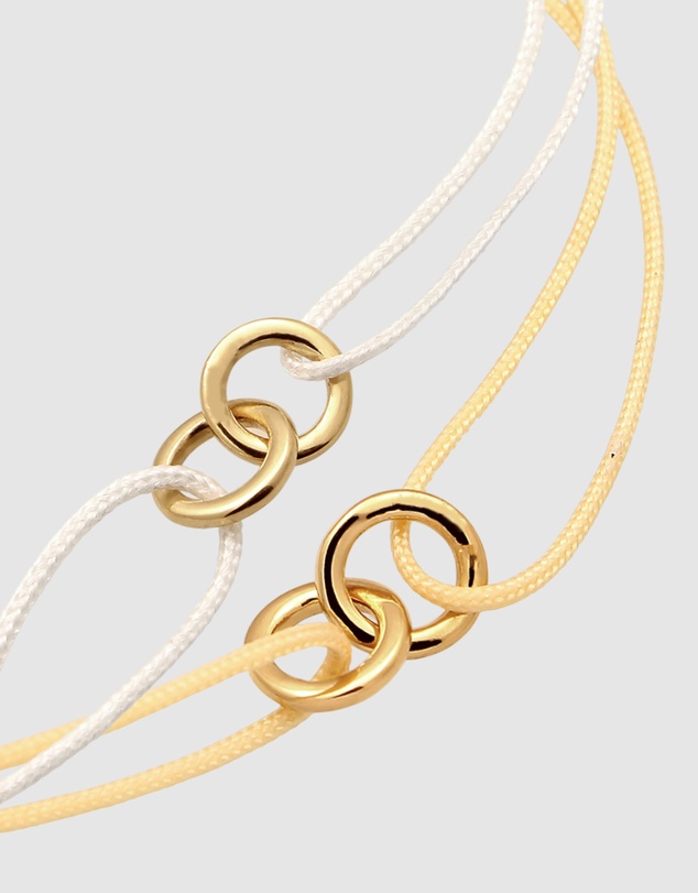 Elli Jewelry - Bracelet Set Women Circle Infinity Khaki and White 925 Sterling Silver Gold Plated