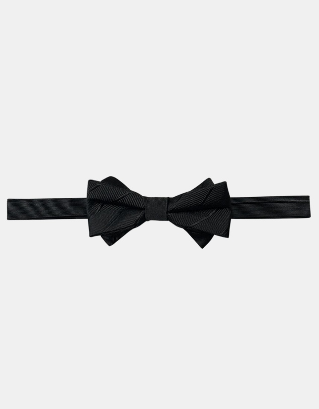 Henry Bucks - HENRY SARTORIAL Silk Textured Bowtie BLACK