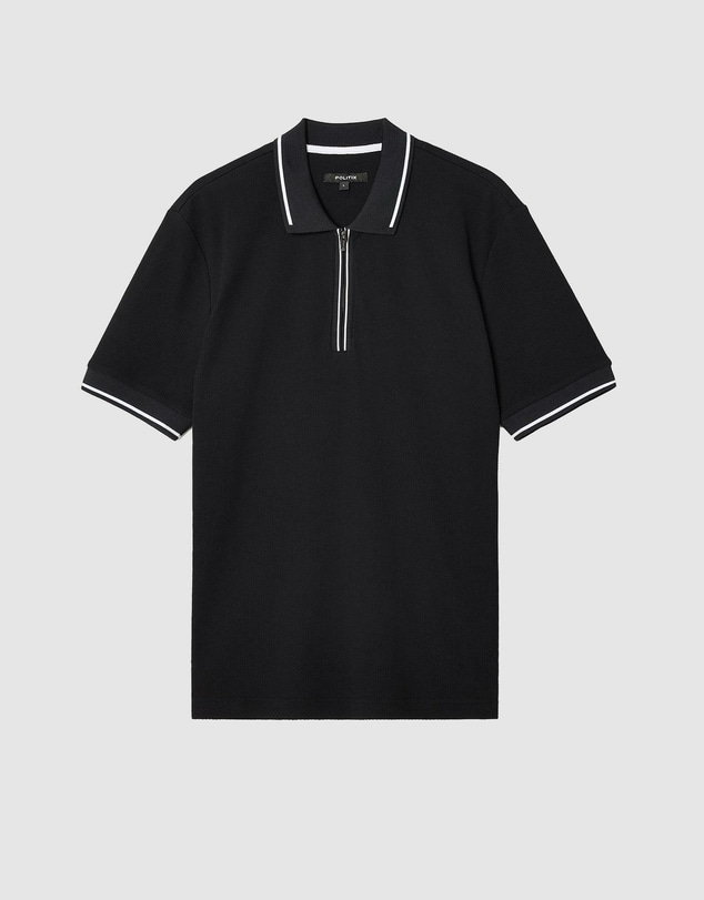 Politix - Morgan Textured Zip-up Polo