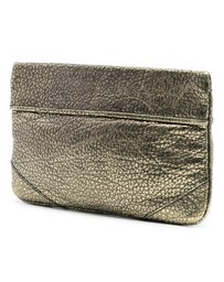 Pre-Loved by Azura Reborn - Pre-Loved Metallic Grained Leather Wristlet Clutch