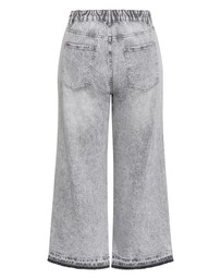 City Chic - Plus size Harley Fit Wide Leg Crop Jean - grey wash