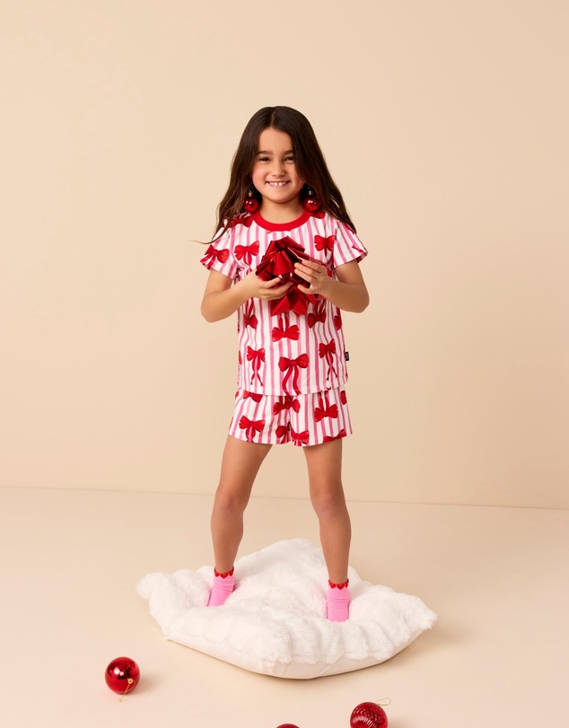 Rock Your Kid - Signature PJ Set in Pink Clay Stripe