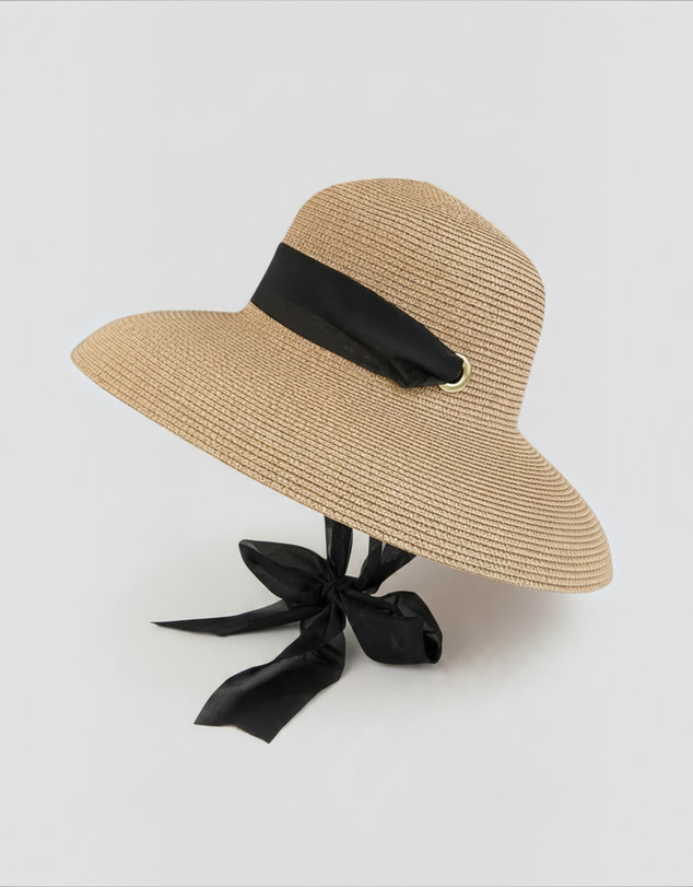 Mossée - Audrey Black Ribbon Sun Hat