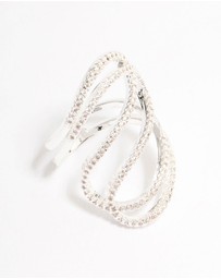 Lovisa - Lovely Silver Ribbon Cubic Zirconia Ring